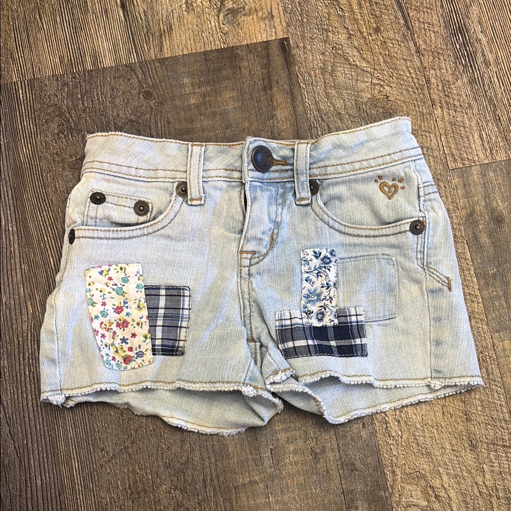 Justice‎ Blue Distressed Denim Shorts